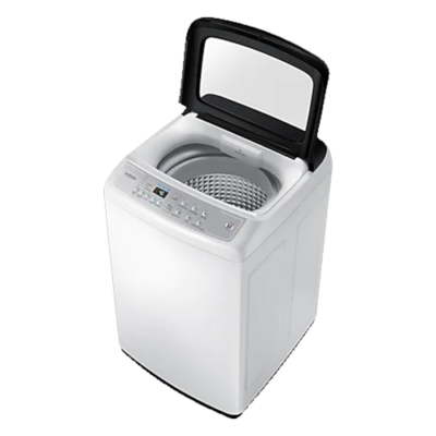 Lavadora Samsung WA90H4400SW/ZS de 9 kg Carga Superior, color Blanco tapa negra